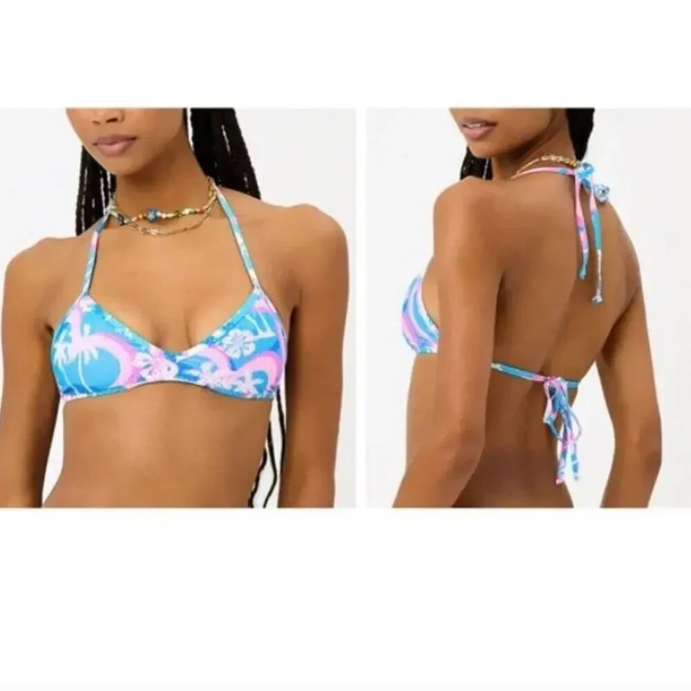 Frankie's Bikinis Boardwalk Layla  Mesh Tropic Love Bikini Swimsuit Sz S